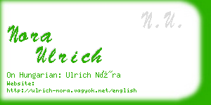 nora ulrich business card